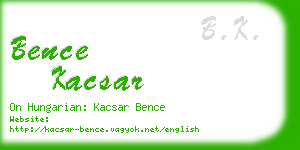 bence kacsar business card